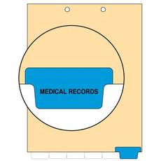Chart Divider, Bottom Tab, Position 6, Blue, Medical Records, Pack/100