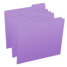 File Folders, Letter Size, Lavender, 1/3-Cut Tab, 100/Box (S-30503-LAV)