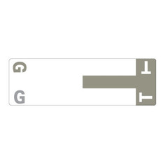 Smead Alpha Labels, NCC-Series, 1 5/32 H x 3 5/8 W, Letter G/T, Gray, 100/Pack (SNCC-GT)