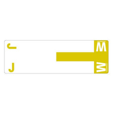 Smead Alpha Labels, NCC-Series, 1 5/32 H x 3 5/8 W, Letter J/W, Yellow, 100/Pack (SNCC-JW)