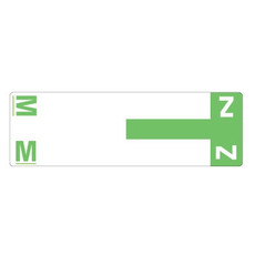 Smead Alpha Labels, NCC-Series, 1 5/32 H x 3 5/8 W, Letter M/Z, Lt Green, 100/Pack (SNCC-MZ)