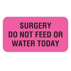Veterinary Labels, Surgery Do Not Feed...,, 1 5/8 W x 7/8 H, 560/RL, V-AN220