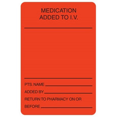 Medication Added to I.V. Label, 2 x 3, 390/Roll (V-HH502)