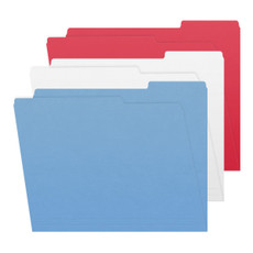 File Folders, Letter Size, Red White Blue, 1/3-Cut Tab, 100/Box (S-30503-USA), Right Tab