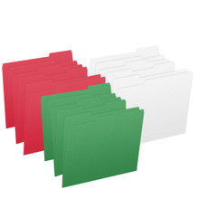 File Folders, Letter Size, Holiday Theme, 1/3-Cut Tab, 100/Box (S-30503-CHRISTMAS), Assorted