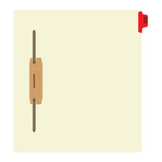 "Patient Privacy" - Side Tab Fileback Divider with Fastener - Position 1 - Red - Full Image