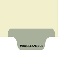 Miscellaneous Dividers, Bottom Tab, Position 8, Gray Tab, 50/Box (I731) - Zoomed Image
