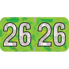 PMA Compatible Year Labels, 2026, Holographic Lime, 3/4 x 1-1/2, 500/RL