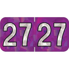 PMA Compatible Year Labels, 2027, Holographic Purple, 3/4 x 1-1/2, 500/RL