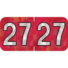 PMA Compatible Year Labels, 2027, Holographic Red, 3/4 x 1-1/2, 500/RL