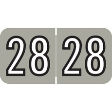Barkley Year Labels, 2028, Gray, 3/4 x 1-1/2, 500/Roll