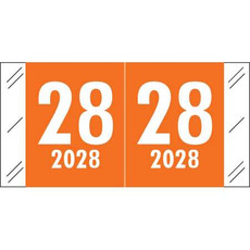 Compatible Col'R'Tab Year Labels, 2028, Orange, 3/4 x 1 1/2, 500/RL