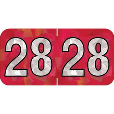 PMA Compatible Year Labels, 2028, Holographic Red, 3/4 x 1-1/2, 500/RL