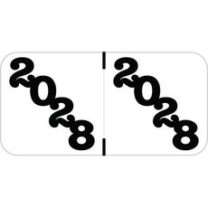 Jeter Compatible Year Labels, 2028, White/Black, 3/4 x 1-1/2, 500/Roll