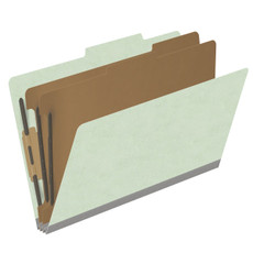 25 PT. Classification Folders, 2/5-Cut Top Tab, Legal, Pale Green, 2 Dividers (DV-T52-26-3PGN)