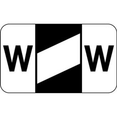 Control-O-Fax Compatible Label for Letter 'W' – Black Text on a Black & White Background