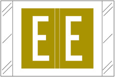 Barkley FASTM Alphabetic Label - Gold Letter E, Self-Adhesive, Polylaminated for End-Tab File Folders