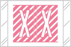 Tabbies 12000-Series compatible alphabetic label, Letter X, Pink, 1 inch x 1.5 inch, 500 labels per roll