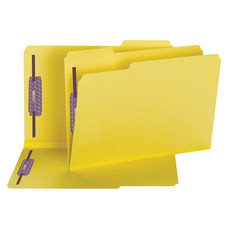 Smead Pressboard Fastener Folder with SafeSHIELD Fasteners 19939, 2 Fasteners, 1/3-Cut Tab, 2" Expansion, Legal, Yellow