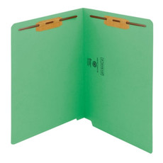 Smead Colored End Tab Folders, Letter Size, 3/4" Exp, Fastener Pos 1/3, 11pt Green, 50/Bx