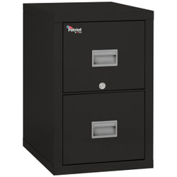 FireKing Patriot File Cabinet, 1-Hour Fire-Rated, 2-Drawer, Letter/Legal Size,  25" Deep - Black