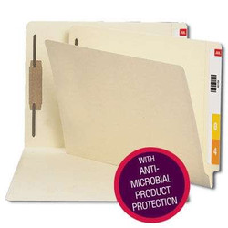 Smead End Tab Fastener Folder with Antimicrobial, Manila (34113)