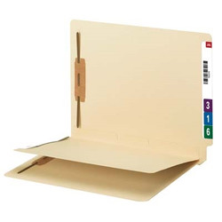 Smead End Tab Fastener Folder with Divider, 2 Fasteners, Letter 50/Bx (34220)