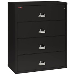 FireKing 4-4422-CBL black 4 drawer lateral fireproof file cabinet