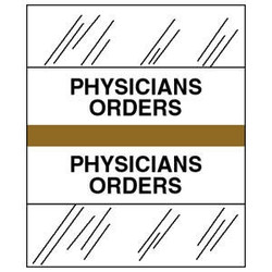 Medical Chart Index Tabs, Physicians Orders, Gold, 1/2 x 1-1/4, 100/Pk (54538)