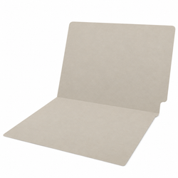 Colored End Tab File Folders, Letter Size, 14pt, 2-Ply, No Fastener, Gray, 50/Box (87C03SR102)