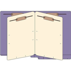 End Tab Classification Folders, 2 Dividers, Letter Size, 14pt Purple, 25 Box (87C06D2PUR)