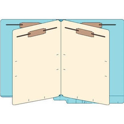 End Tab Classification Folders, 2 Dividers, Letter Size, 14pt Light Blue, 25 Box (87C44D2LTB)
