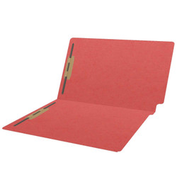 Colored Folders, End Tab, Legal Size, 3/4" Expansion, Fasteners Position 1 and 3, 11pt Red, 50/Box
