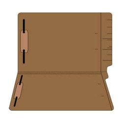 Colored Folders, End Tab, Legal Size, 3/4" Exp, Fasteners Pos 1/3, 11pt Brown 50/Box