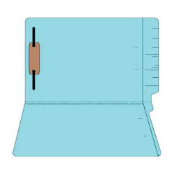 Colored Folders, End Tab, Legal Size, 3/4" Exp, Fastener Pos 1, 11pt Lt. Blue, 50/Box