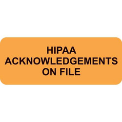 HIPAA Acknowledgements on File, Fluorescent Orange (A1000)