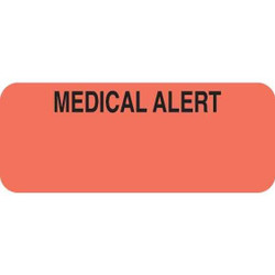 Medical Alert Labels, 1-7/8 x 3/4, Fl. Red, 500/RL (A1031)
