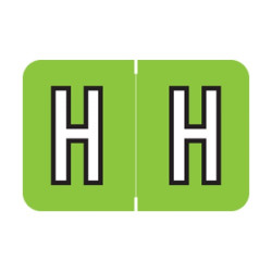 Barkley Alpha Labels, ACPM-Series, 1 H x 1 1/2 W, Letter H, Lt Green, 500/Roll