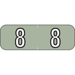 Barkley Numeric Labels, NBAM, 1 1/2 x 1/2, Number 8, Gray, 500/RL (BANM-8)