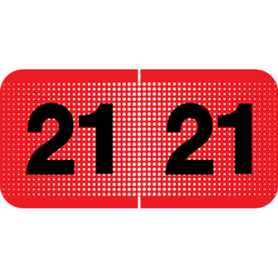 Control-O-Fax Compatible Year Labels, 2021, Red, 3/4 x 1-1/2, 500/RL