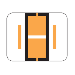 File Doctor Alpha Labels, 1 H x 1 1/4 W, Letter I, Fl Orange, 500/Roll, FDAV-I