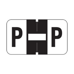 Jeter Alpha Labels, 2800-Series, 15/16 H x 1 5/8 W, Letter P, Black, 500/Roll, JEAM-P