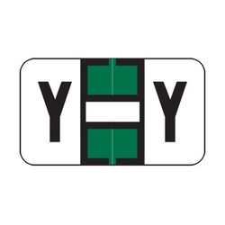 Jeter Alpha Labels, 2800-Series, 15/16 H x 1 5/8 W, Letter Y, Green, 500/Roll, JEAM-Y