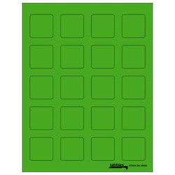 Tabbies Labels-U-Create Laser Labels, 1-1/2" x 1-1/2", Fluorescent Green, 200/Pk