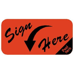 Tabbies Remind'R'Labels, "Sign Here" Label, Item 40539