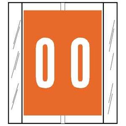 SFI Numeric Labels, 12800 Series, 1 2/3 H x 1 1/2 W, Number 0, Orange (12800)