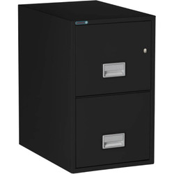 Phoenix 2-Drawer Vertical Fireproof File Cabinet, 25" Model, Black