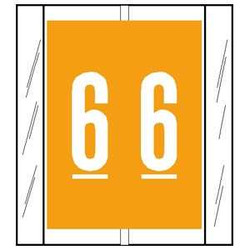 SFI Numeric Labels, 12800 Series, 1 2/3 H x 1 1/2 W, Number 6, Yellow (12806)