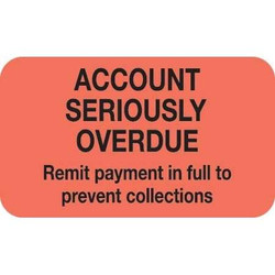 Billing/Collection Labels, Account Seriously Overdue, 250/Box (MAP1400)