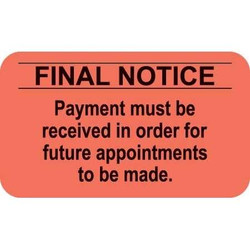 Final Notice Label, 1-1/2"W x 7/8"H, 250 Per Roll (MAP1490)